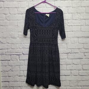 Anthropologie Meadow Rue Velvet Mini Dress Size S‎ Geometric Burnout Goth Witchy